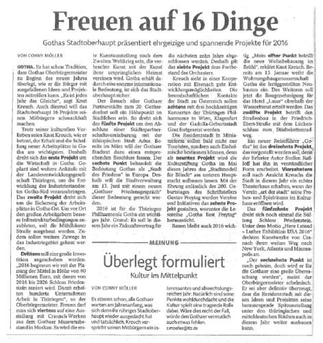 Freuen auf 16 Dinge